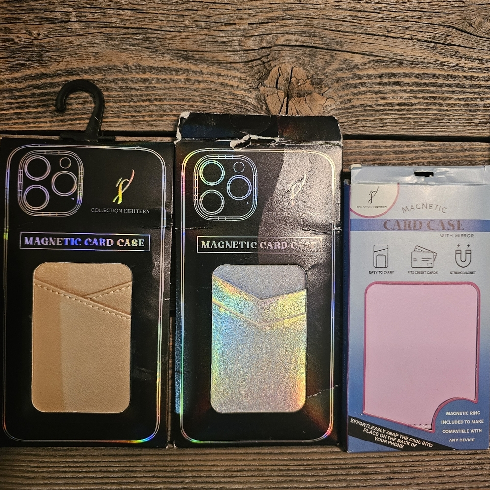 Bundle 3 Magnetic Card Cases - Gold, Silver, Lavender